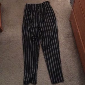 High waist red and black trousers